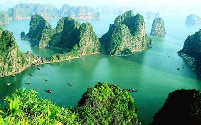 Panorama view of Halong Bay